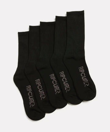 Rip Curl School Crew Sock - 5Pk - Black